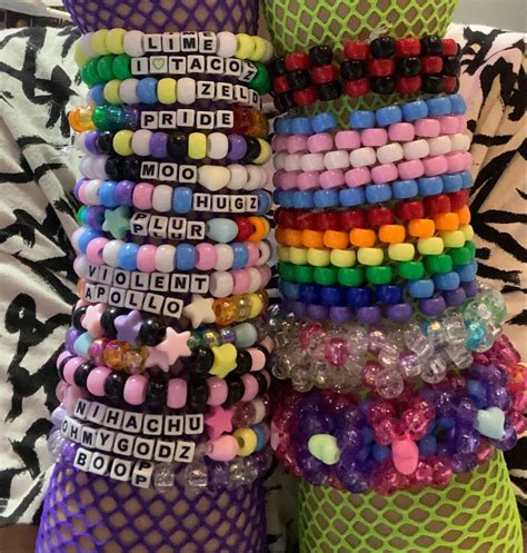 Taste The Rainbow - UV Reactive Custom Festival Folding Hand Fan. . Kandi bracelet kit